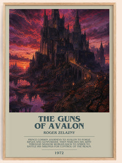 The Guns of Avalon bookish book poster by Roger Zelazny – framed literary art print