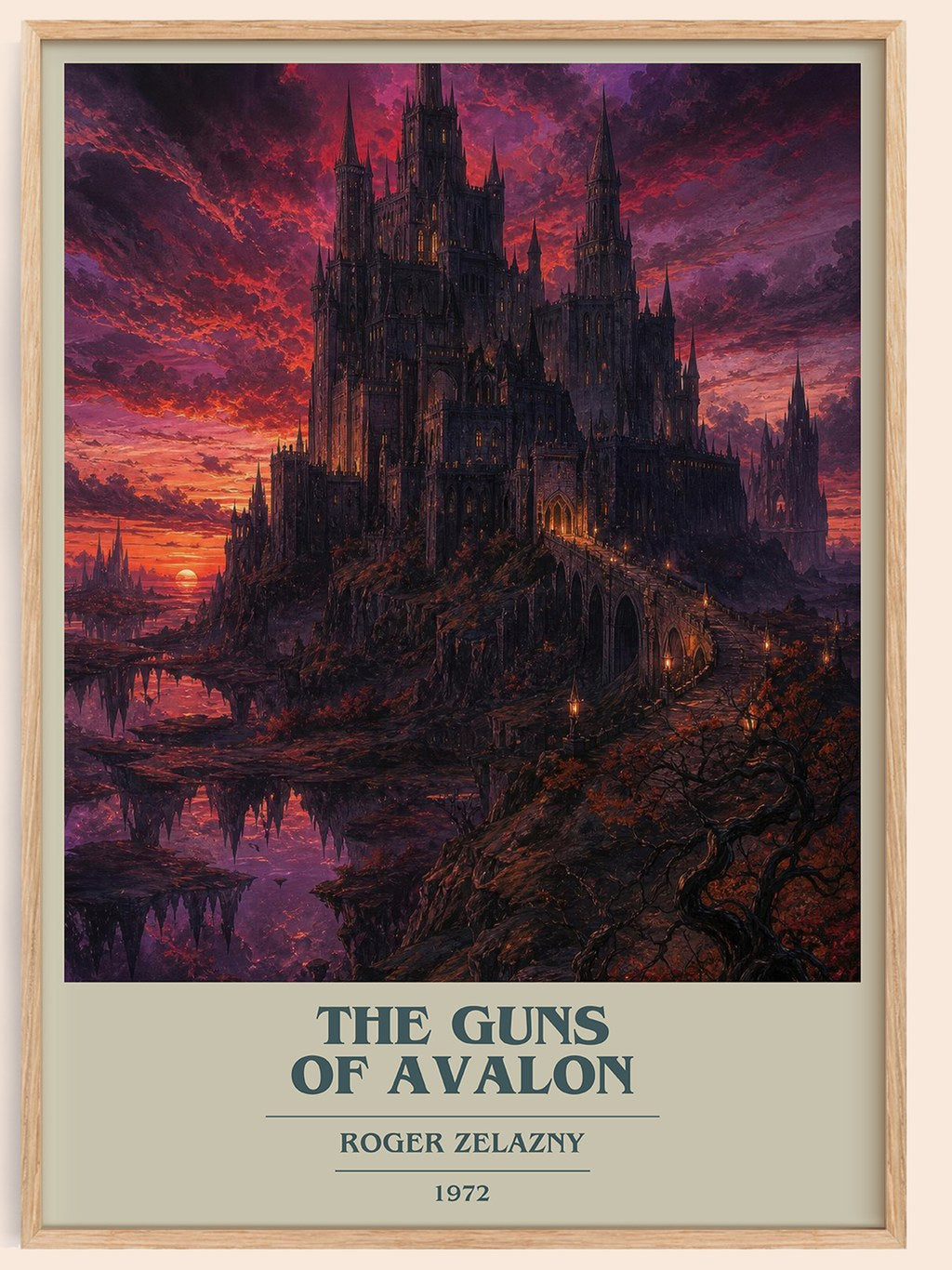 The Guns of Avalon book cover book poster by Roger Zelazny – framed literary art print