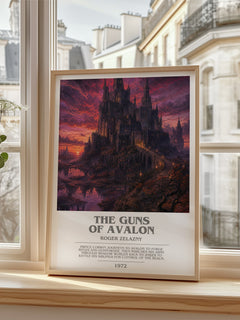 The Guns of Avalon bookish poster colour and style options – Roger Zelazny book art