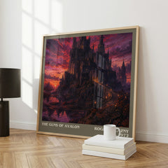 The Guns of Avalon literary print framed by window – literary home decor