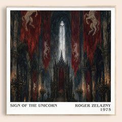 Sign of the Unicorn literary book poster by Roger Zelazny – framed literary art print