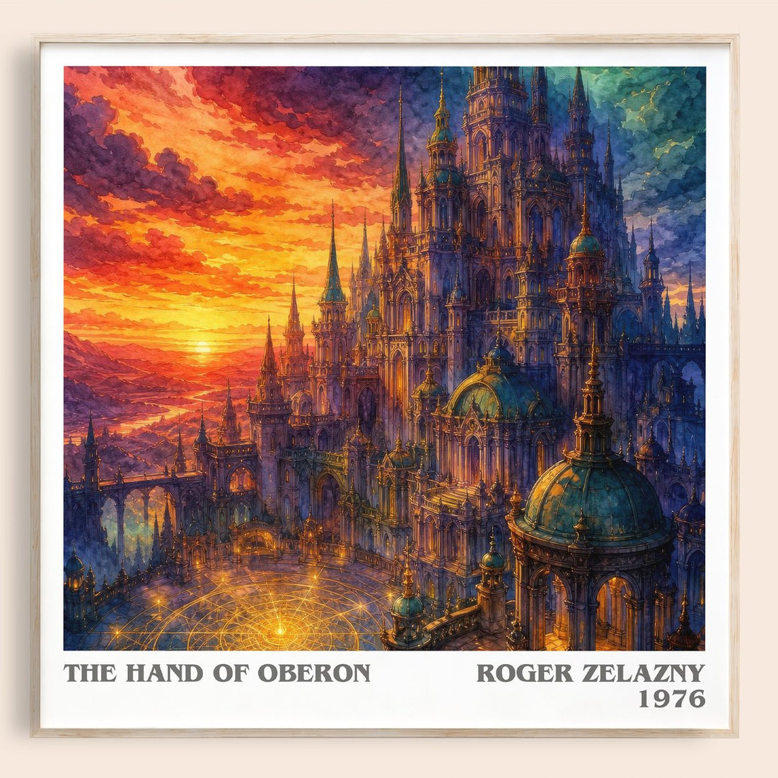 The Hand of Oberon literary book poster by Roger Zelazny – framed literary art print