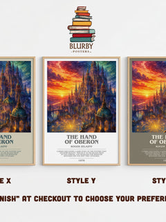 The Hand of Oberon bookish print in frame leaning in hallway – fantasy wall art