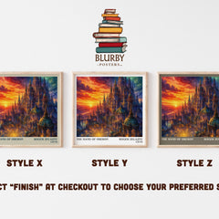The Hand of Oberon literary print in frame leaning in hallway – fantasy wall art