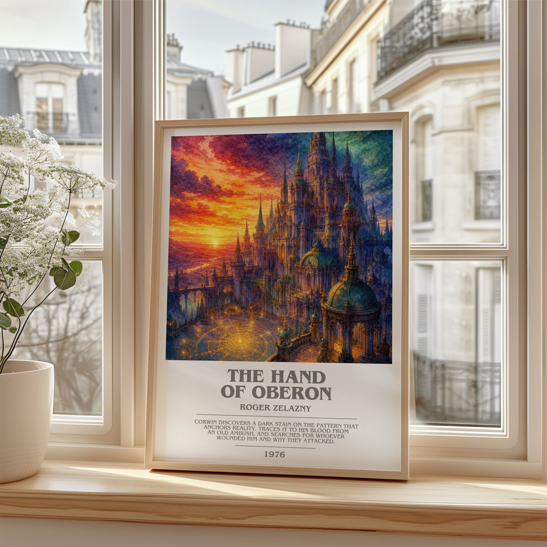 The Hand of Oberon bookish poster colour and style options – Roger Zelazny book art