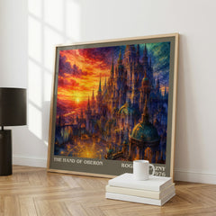 The Hand of Oberon literary print framed by window – literary home decor