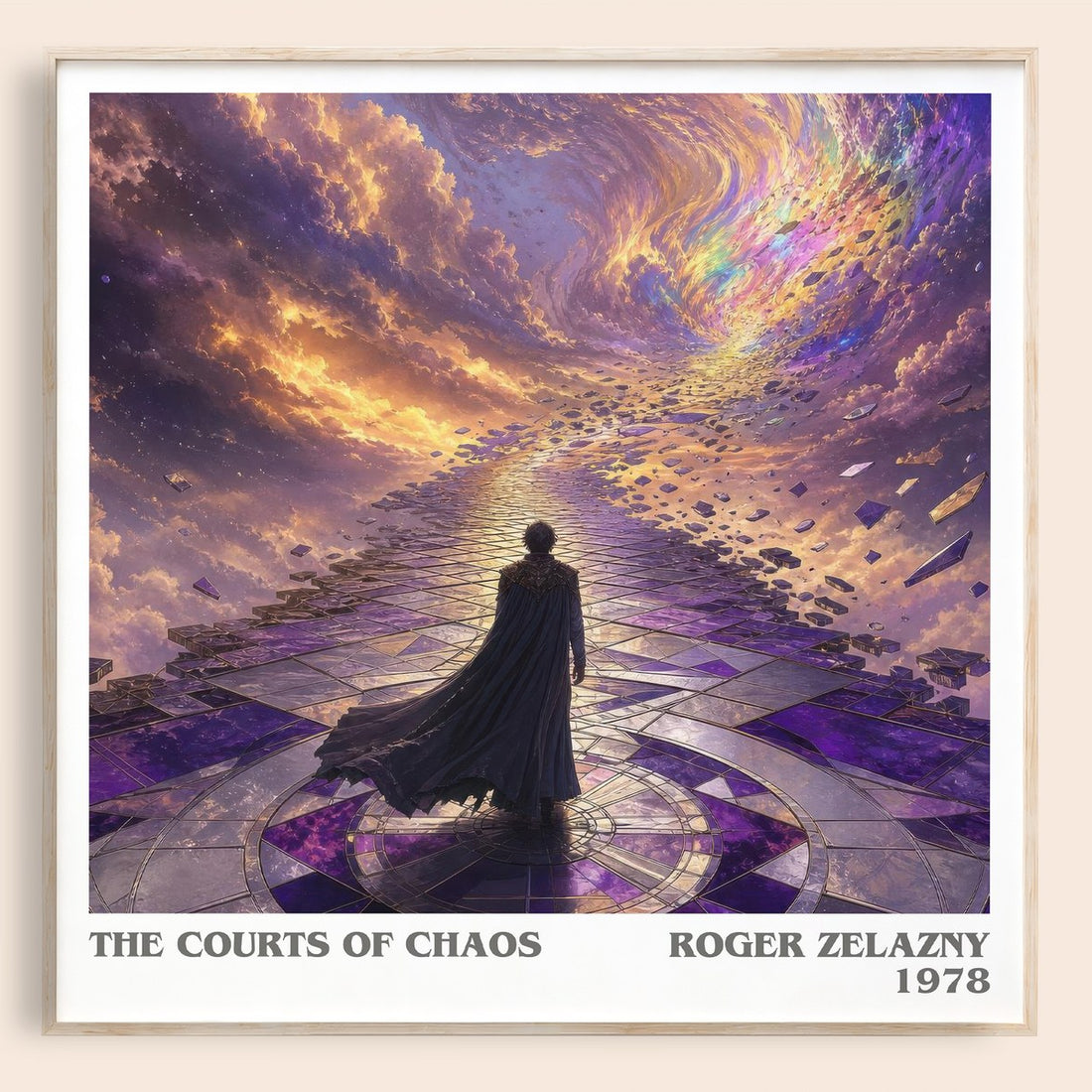The Courts of Chaos literary book poster by Roger Zelazny – framed literary art print