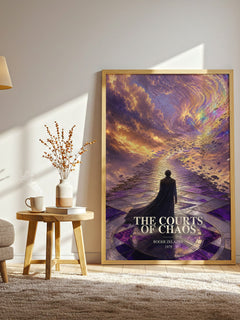 The Courts of Chaos watercolour print in frame leaning in hallway – fantasy wall art