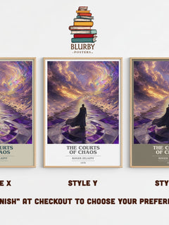 The Courts of Chaos book cover print in frame leaning in hallway – fantasy wall art