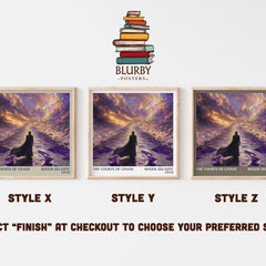 The Courts of Chaos Literary Art Print by Roger Zelazny – Style X, Y and Z square prints side by side – choose your finish