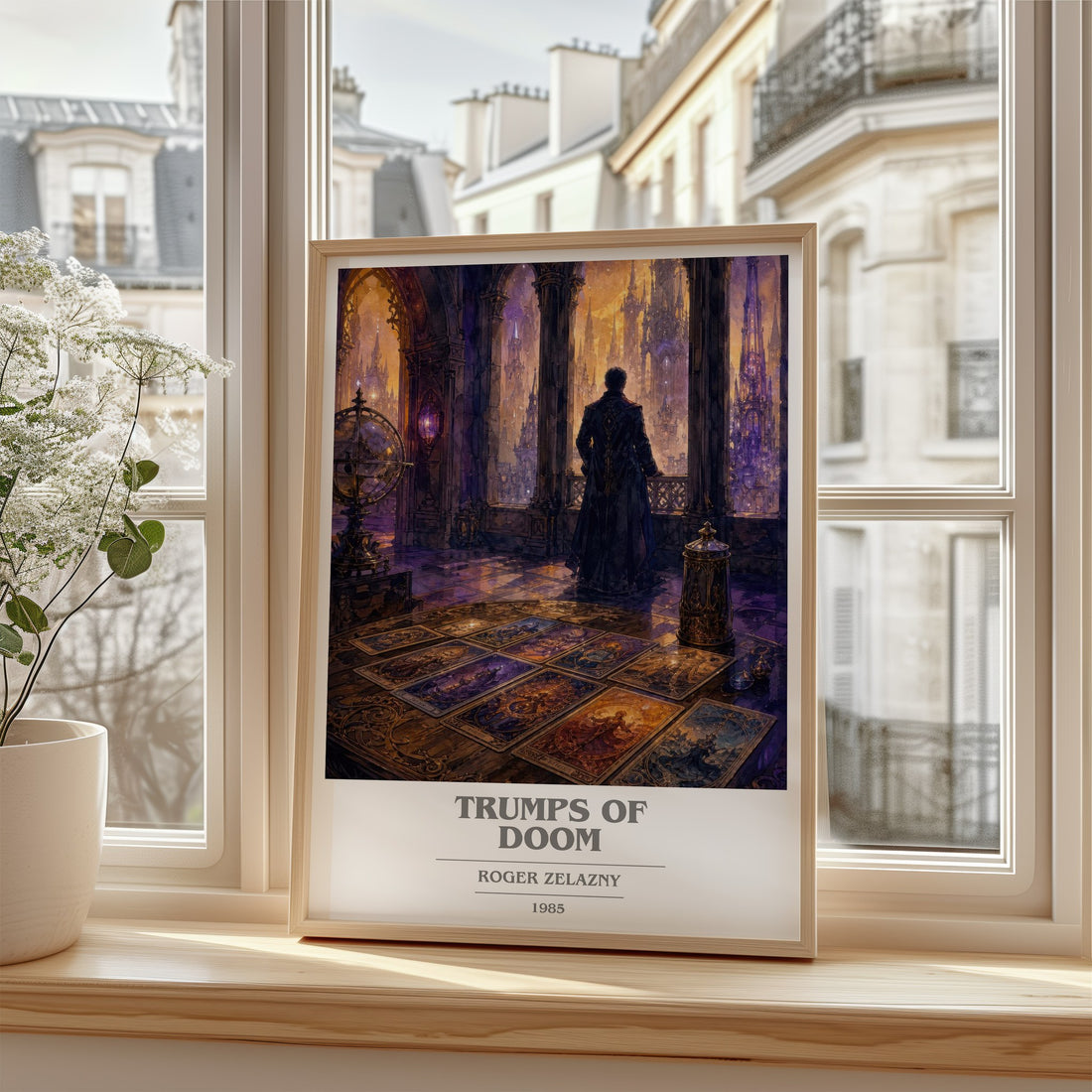 Trumps of Doom book cover poster colour and style options – Roger Zelazny book art