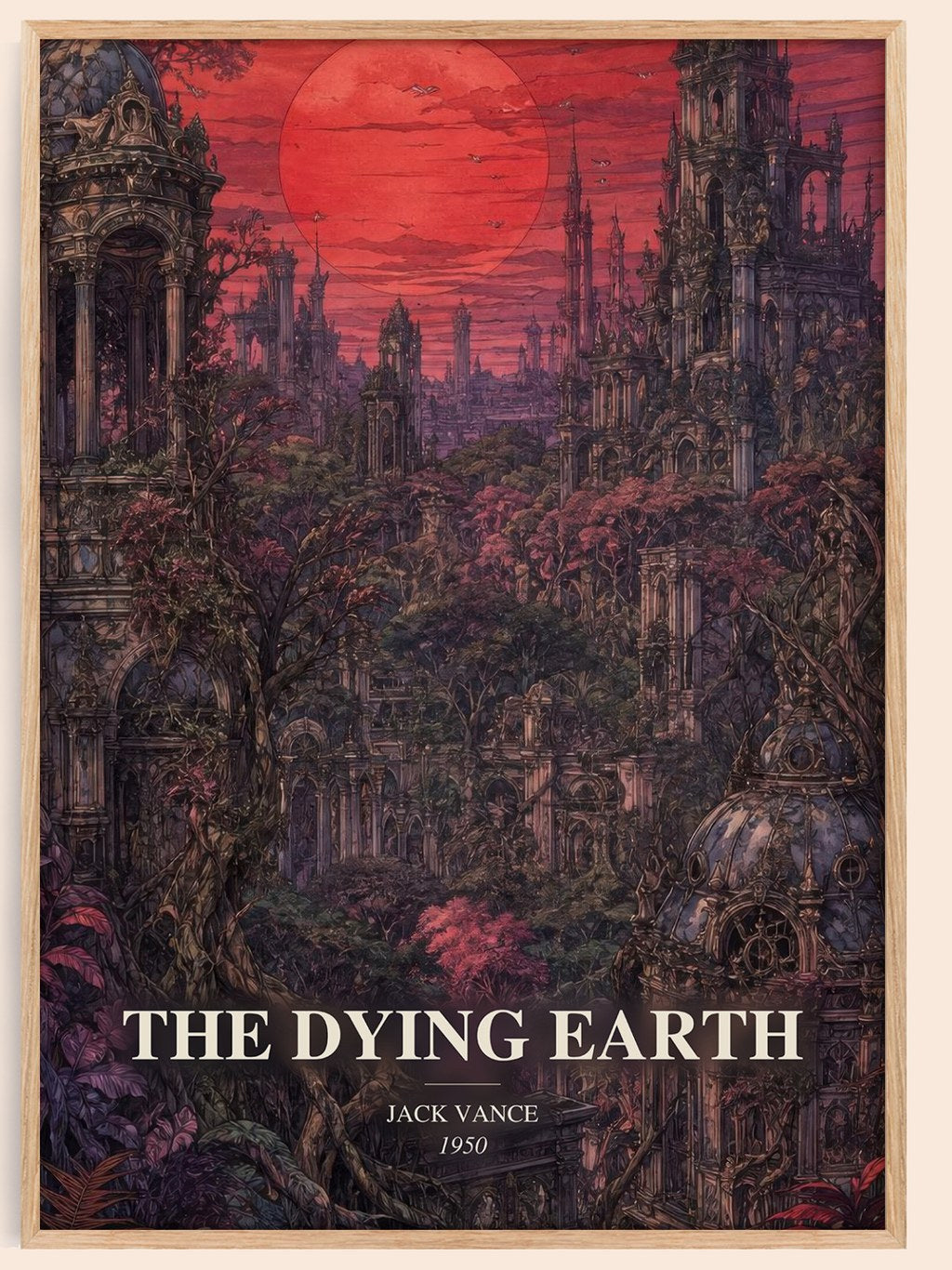 The Dying Earth watercolour book poster by Jack Vance – framed literary art print