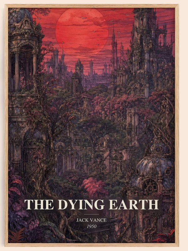 The Dying Earth watercolour book poster by Jack Vance – framed literary art print