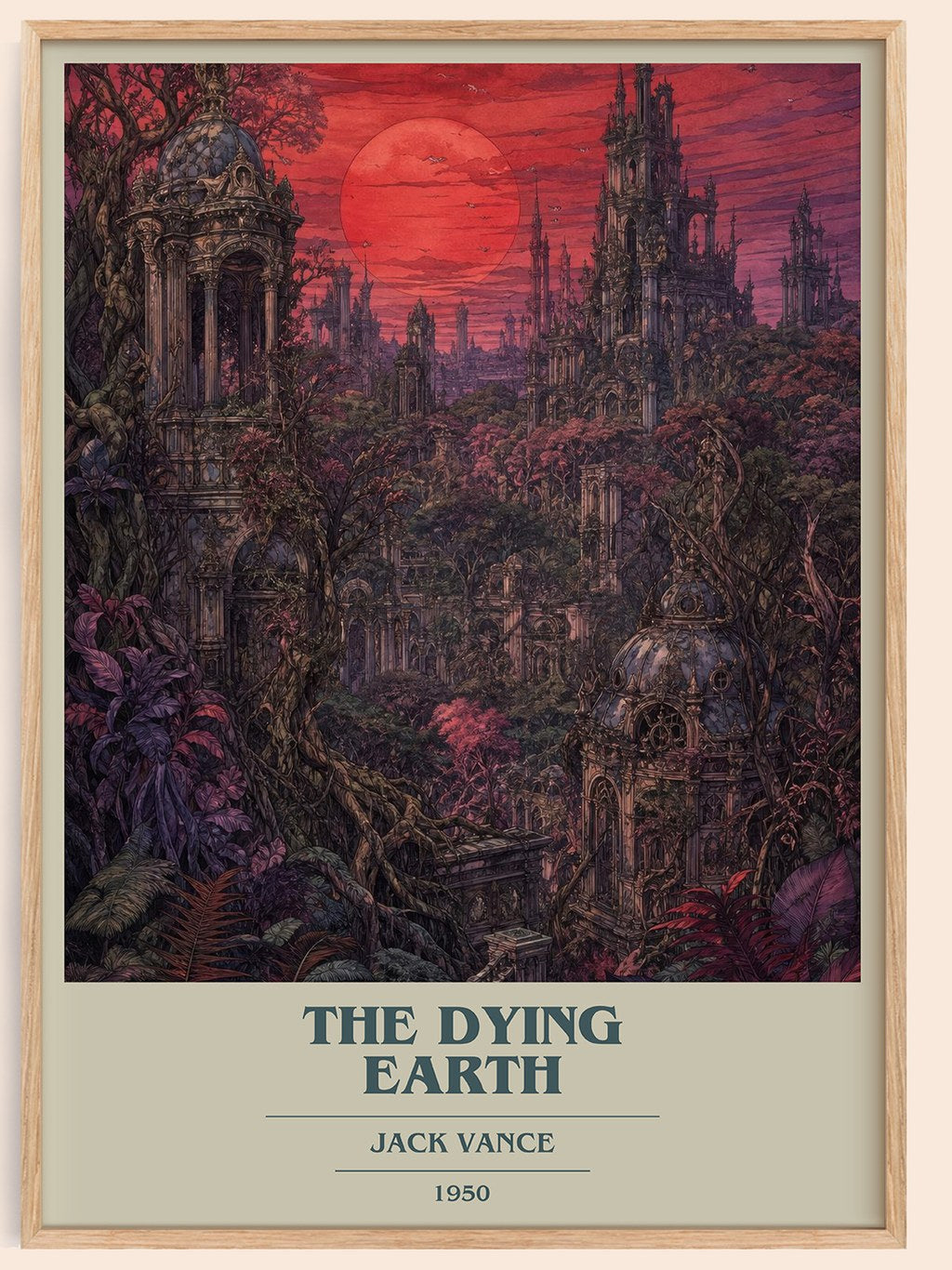 The Dying Earth book cover book poster by Jack Vance – framed literary art print