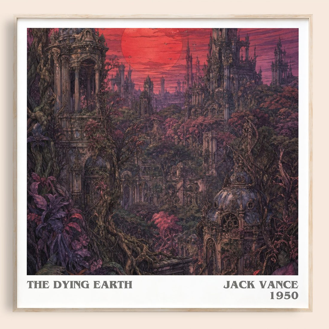 The Dying Earth literary book poster by Jack Vance – framed literary art print