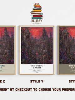 The Dying Earth book cover print in frame leaning in hallway – fantasy wall art