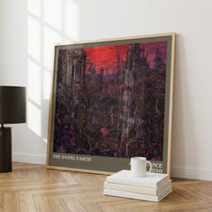 The Dying Earth literary print framed by window – literary home decor