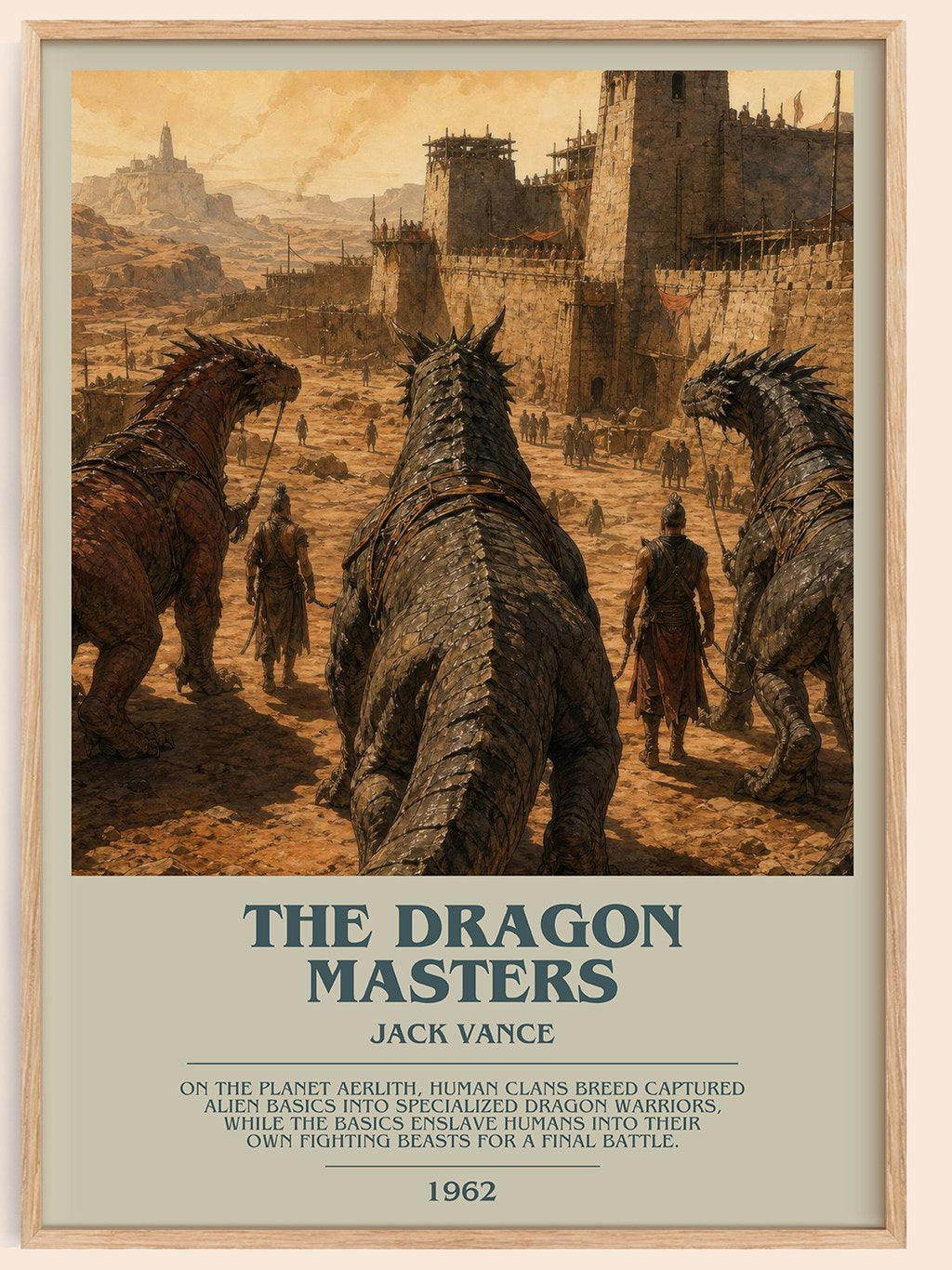 The Dragon Masters bookish book poster by Jack Vance – framed literary art print