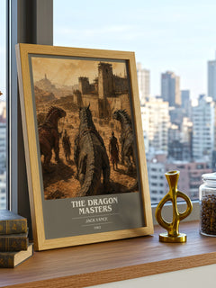 The Dragon Masters book cover print framed by window – literary home decor
