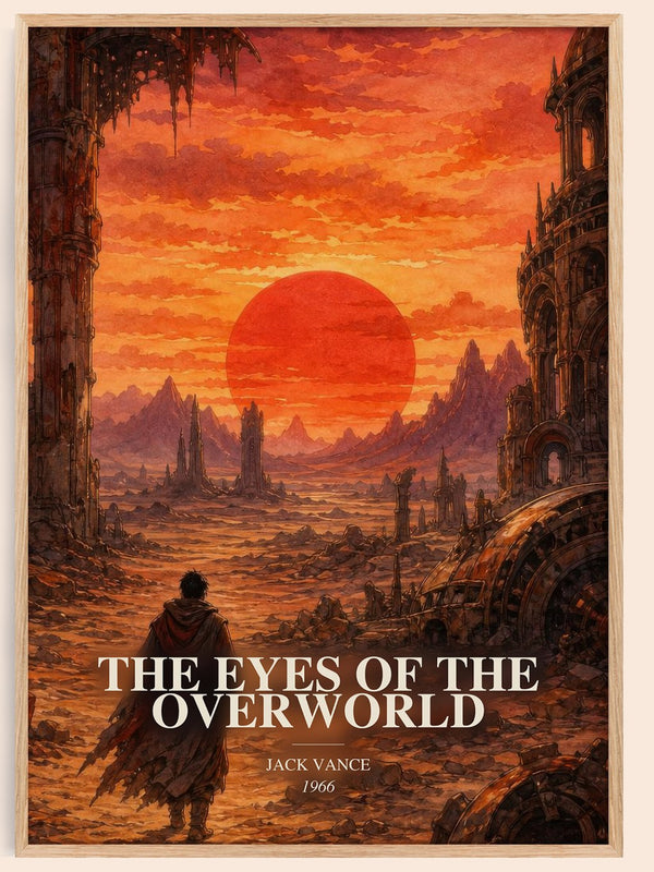 The Eyes of the Overworld watercolour book poster by Jack Vance – framed literary art print