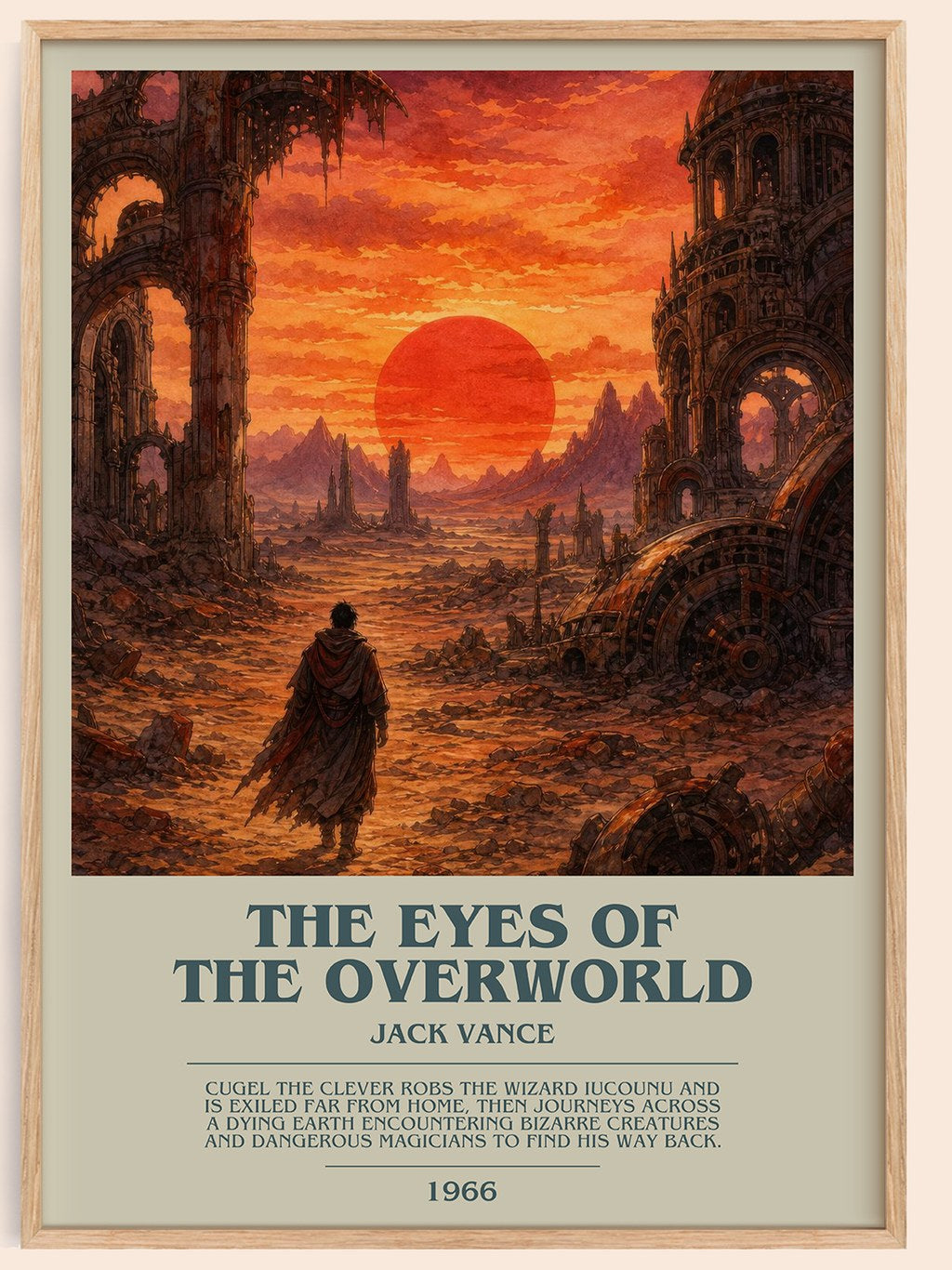 The Eyes of the Overworld bookish book poster by Jack Vance – framed literary art print