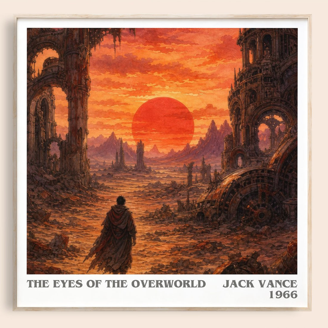 The Eyes of the Overworld literary book poster by Jack Vance – framed literary art print
