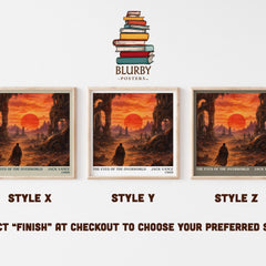 The Eyes of the Overworld Literary Art Print by Jack Vance – Style X, Y and Z square prints side by side – choose your finish