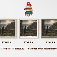 Suldrun's Garden literary print in frame leaning in hallway – fantasy wall art