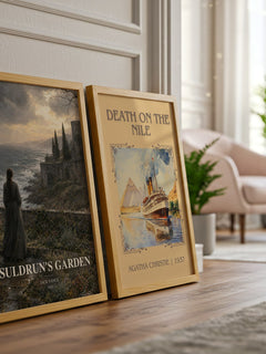 Suldrun's Garden watercolour print framed by window – literary home decor