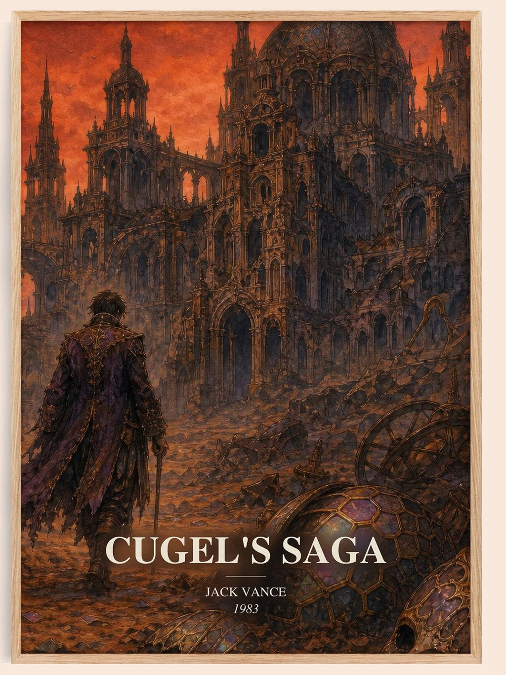Cugel's Saga watercolour book poster by Jack Vance – framed literary art print