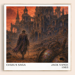 Cugel's Saga literary book poster by Jack Vance – framed literary art print