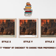Cugel's Saga literary print in frame leaning in hallway – fantasy wall art