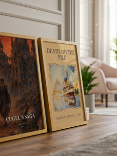 Cugel's Saga watercolour print framed by window – literary home decor