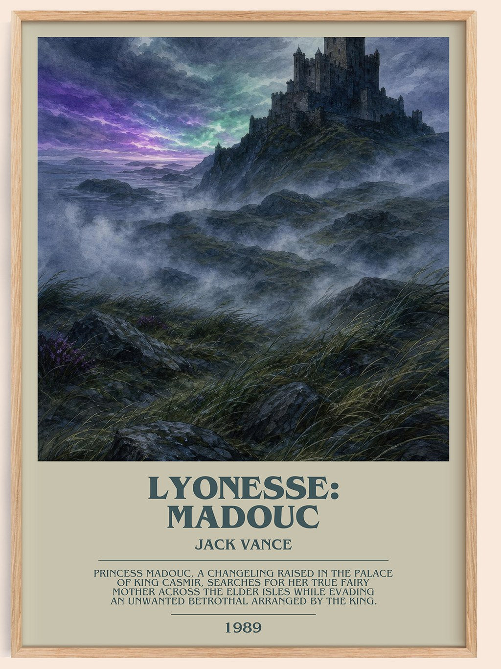 Lyonesse: Madouc bookish book poster by Jack Vance – framed literary art print