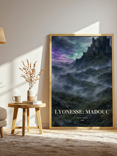 Lyonesse: Madouc watercolour print in frame leaning in hallway – fantasy wall art