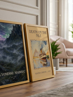 Lyonesse: Madouc watercolour print framed by window – literary home decor