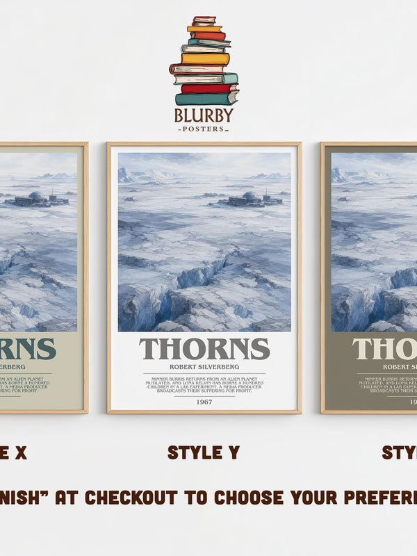 Thorns bookish print in frame leaning in hallway – sci fi wall art