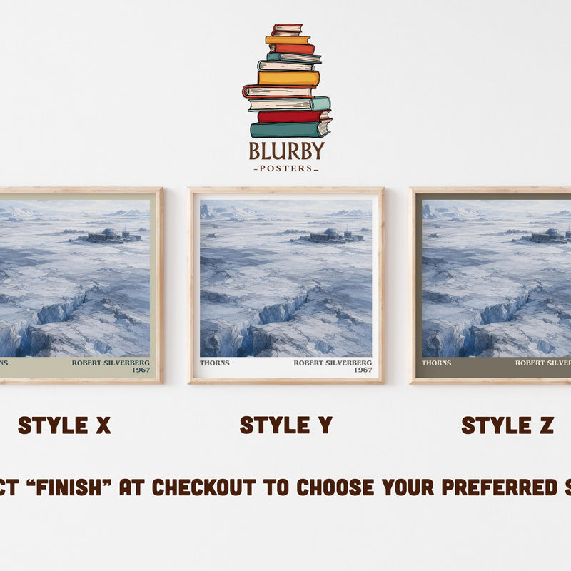 Thorns literary print in frame leaning in hallway – sci fi wall art