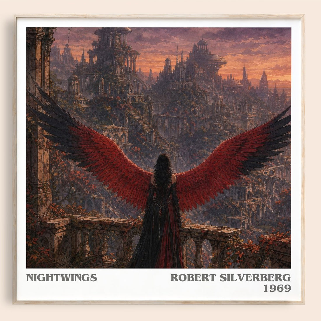 Nightwings literary book poster by Robert Silverberg – framed literary art print