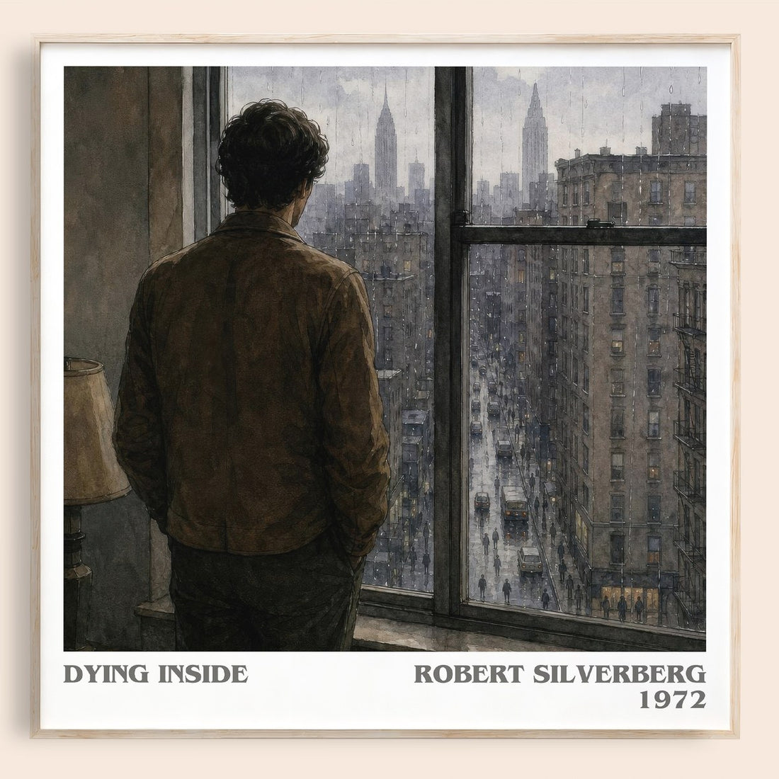 Dying Inside literary book poster by Robert Silverberg – framed literary art print