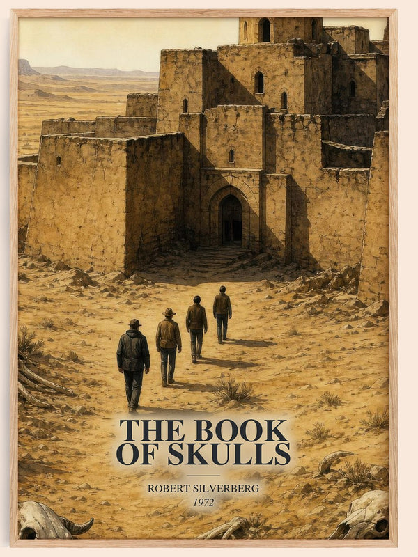 The Book of Skulls watercolour book poster by Robert Silverberg – framed literary art print