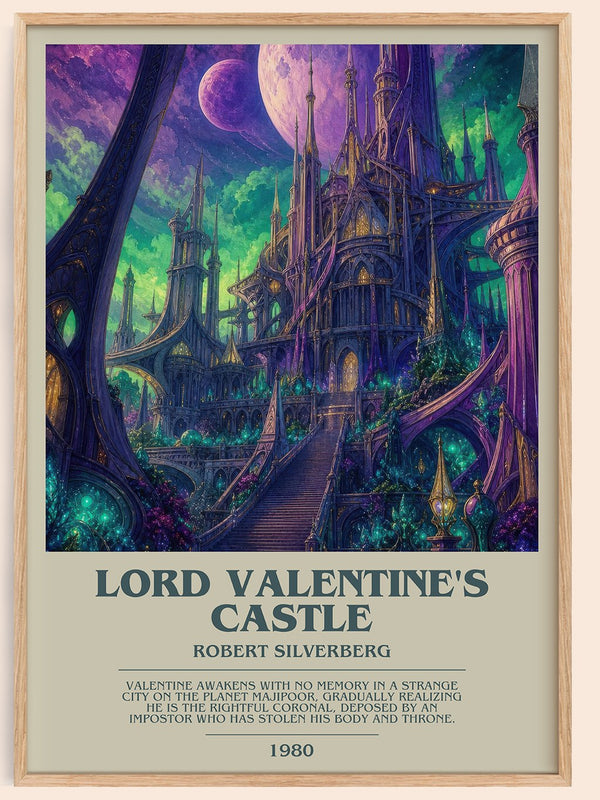 Lord Valentine's Castle bookish book poster by Robert Silverberg – framed literary art print