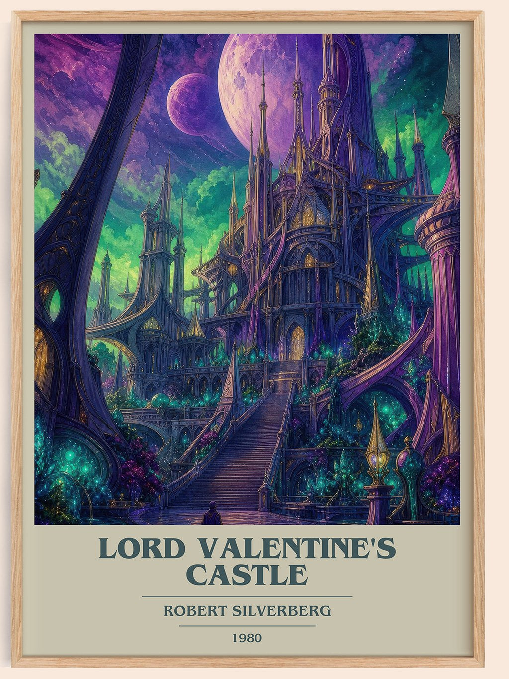 Lord Valentine's Castle book cover book poster by Robert Silverberg – framed literary art print