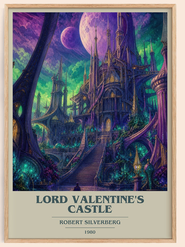 Lord Valentine's Castle book cover book poster by Robert Silverberg – framed literary art print