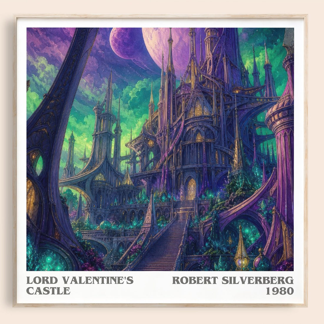 Lord Valentine's Castle literary book poster by Robert Silverberg – framed literary art print