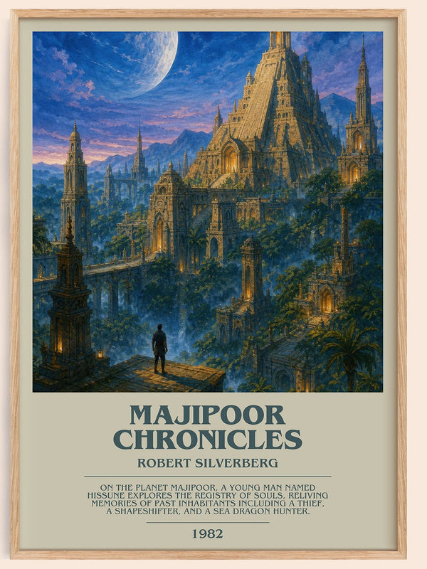 Majipoor Chronicles bookish book poster by Robert Silverberg – framed literary art print