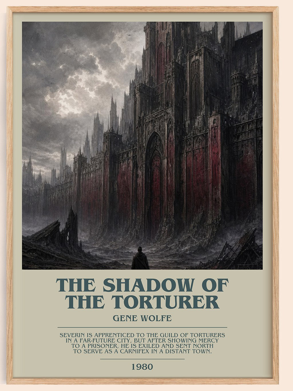 The Shadow of the Torturer bookish book poster by Gene Wolfe – framed literary art print