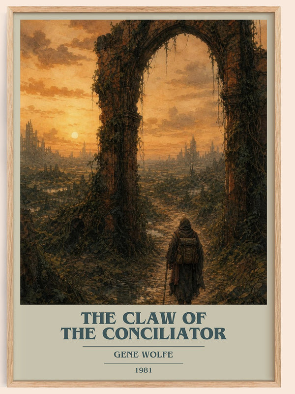 The Claw of the Conciliator book cover book poster by Gene Wolfe – framed literary art print
