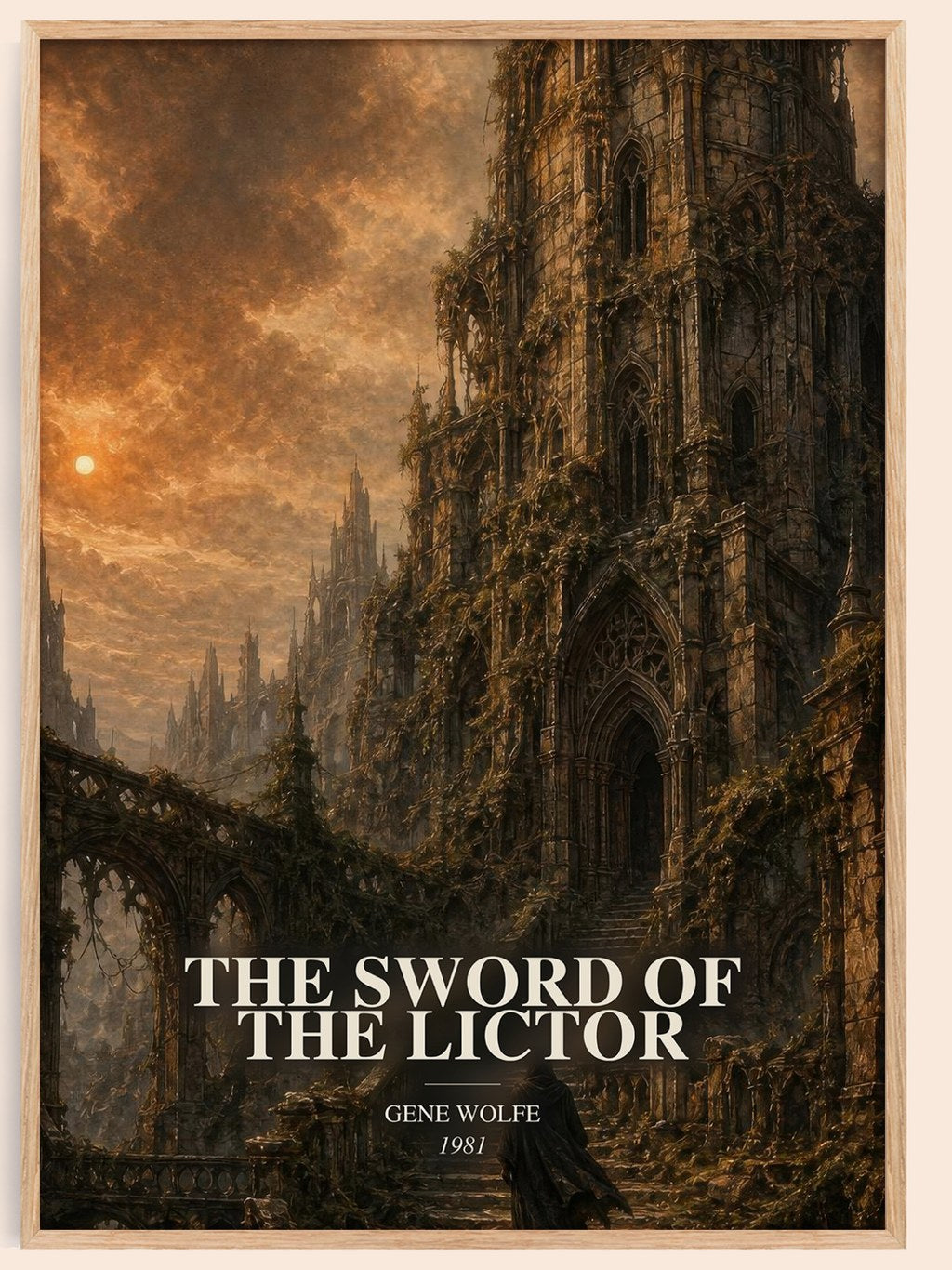 The Sword of the Lictor watercolour book poster by Gene Wolfe – framed literary art print