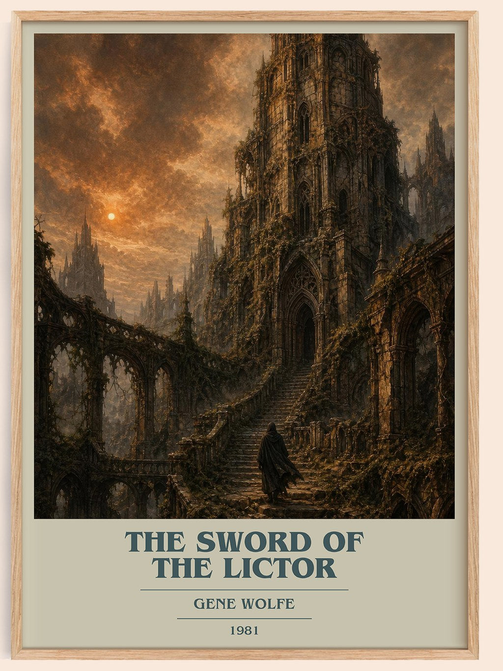 The Sword of the Lictor book cover book poster by Gene Wolfe – framed literary art print